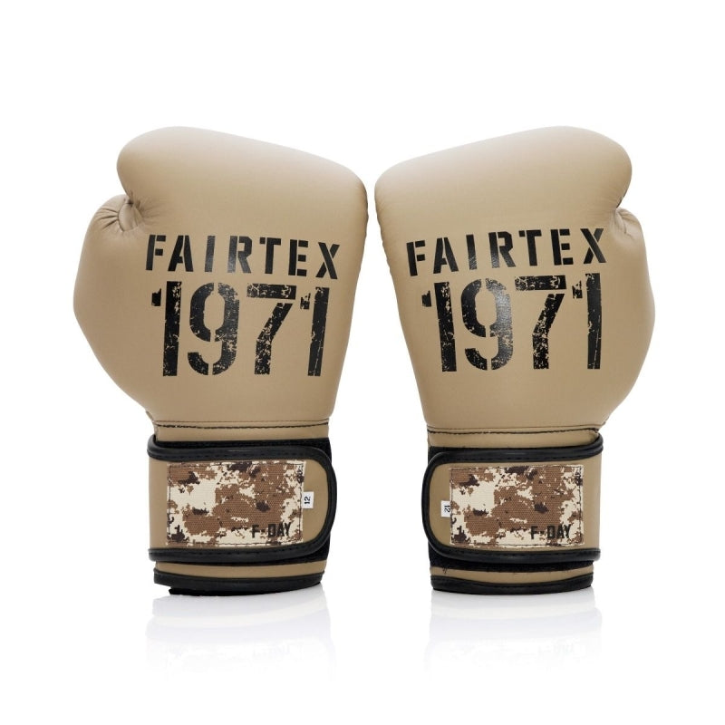 Gants d'entraînement FAIRTEX F-DAY 2 / Sable 1971 / cuir végétalien
